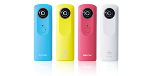 2013: Lancement du RICOH THETA, première caméra permettant de capturer des vues sphériques à 360°.