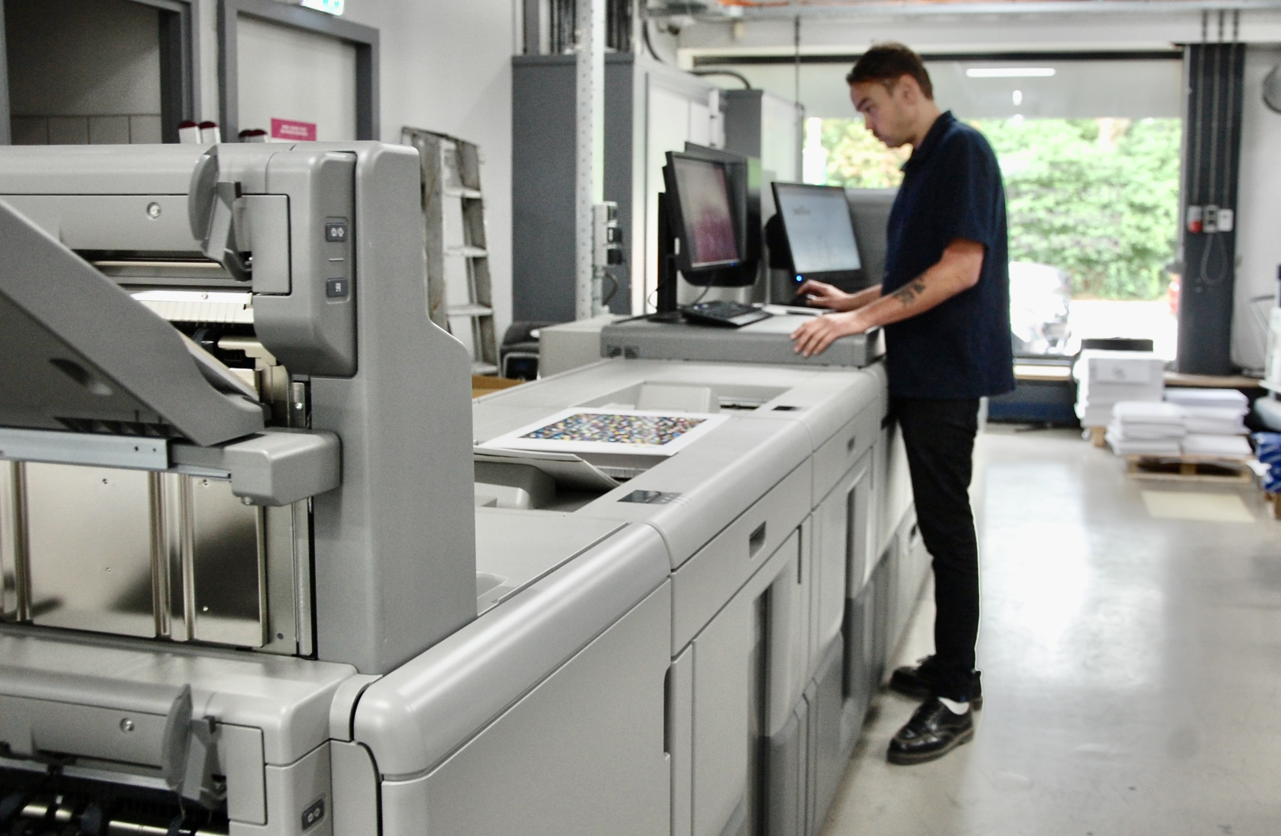 Person working with a printer