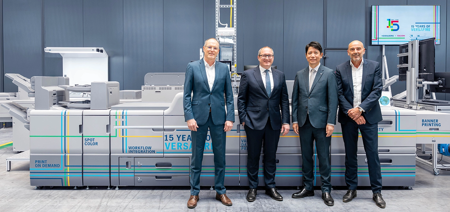 HEIDELBERG et RICOH célèbrent 15 années de partenariat stratégique dans le domaine des systèmes d’impression numérique Versafire