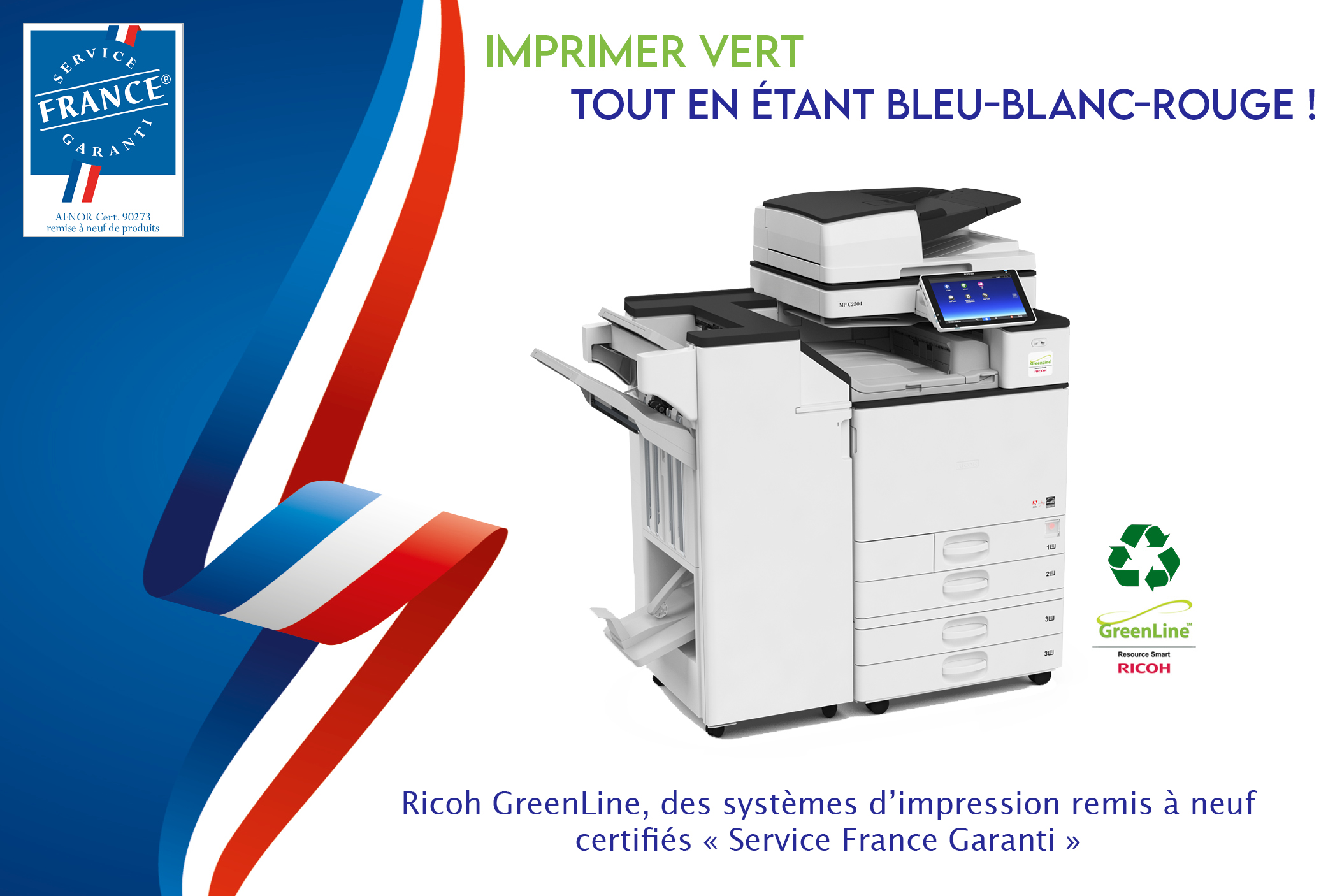 Ricoh obtient la certification « Service France Garanti » pour sa gamme Ricoh GreenLine™